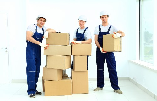Careful loading of student furniture and boxes for a London move