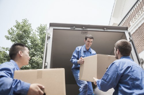 Boxes and packing materials prepared for a Kentish Town home move