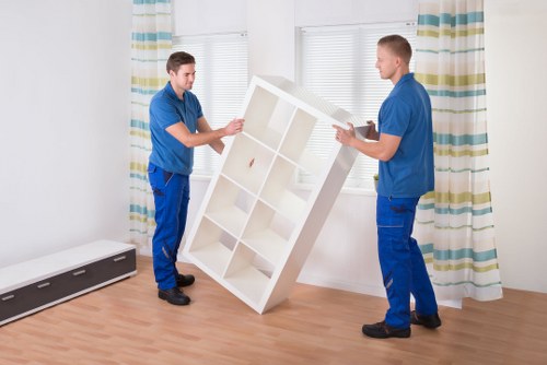 Carefully organised boxes and furniture during a local house removal