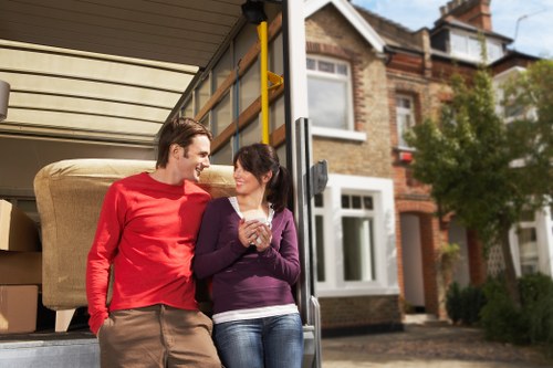 Moving boxes and household items from a Kentish Town flat with stairs